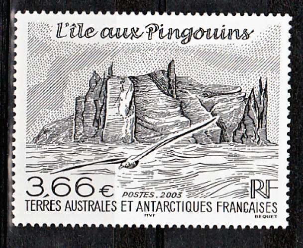 TAAF 362 ile aux pingouins 2003 NEUF ** luxe MNH sin charnela prix de la poste 3.66