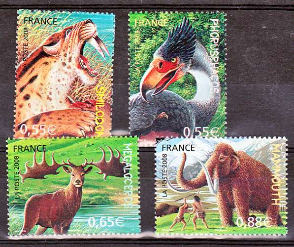 France 4175 4178 2008 faune préhistorique du bf 119 neufs **TB MNH prix de la poste 2.63