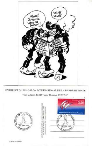 Cpm 16e Salon BD d'Angoulême Les Lecteurs Florence Cestac Oblit 1989