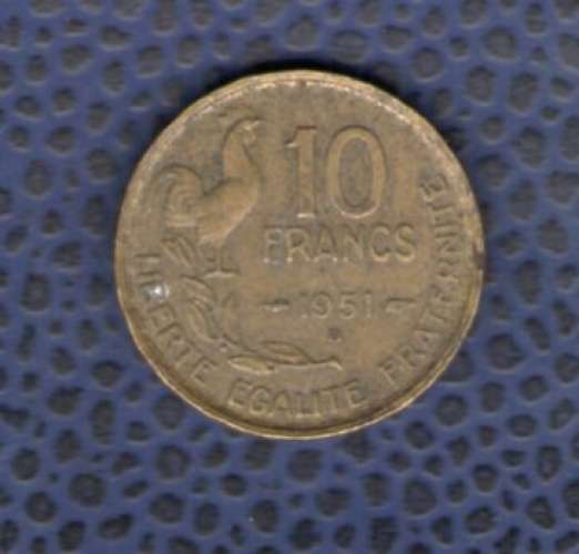 France 1951 Pièce de Monnaie Coin 10 Francs