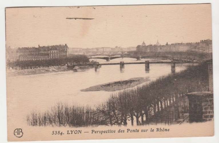 cpsm 69 Lyon Perspective des Ponts sur le Rhône Publicité Veyrat 