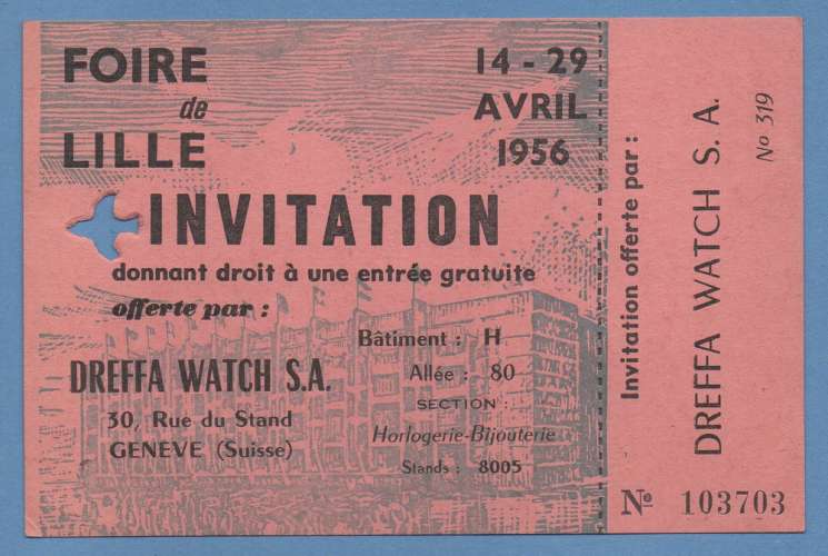 Invitation Foire de Lille 1956