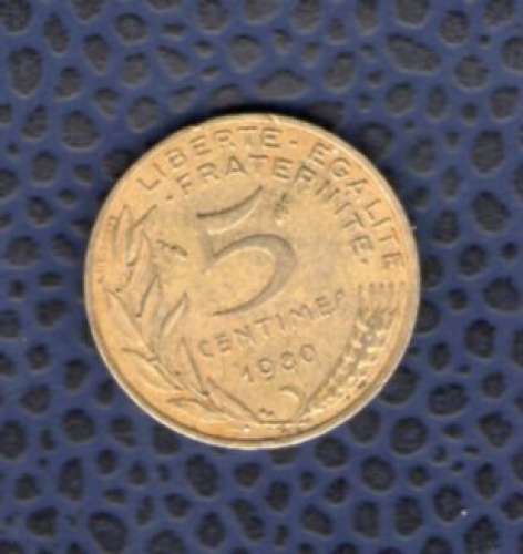 France 1980 Pièce de Monnaie Coin 5 centimes Liberté égalité fraternité