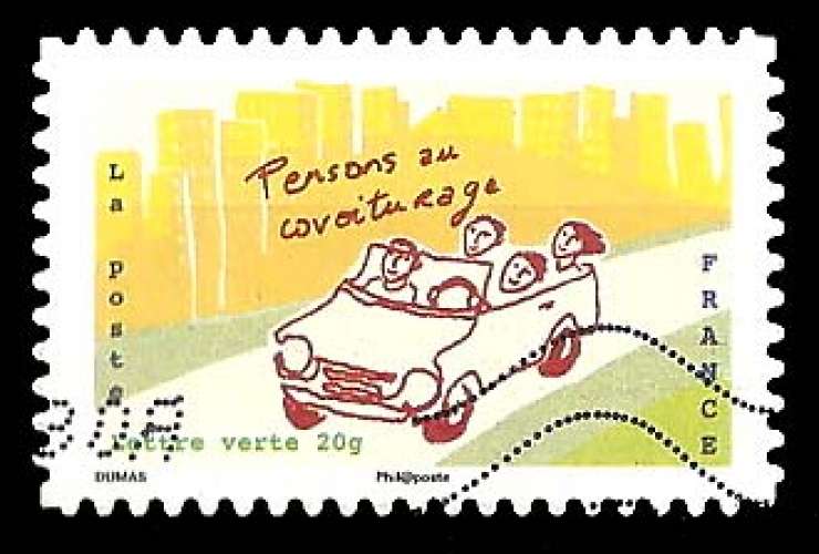 France 2014 - auto adhésif AA 972 obl - pensons au covoiturage 