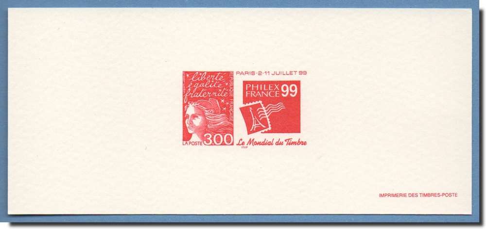 Gravure 3127 Marianne de Luquet, Philex France 99 Tour Eiffel