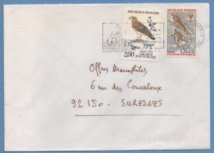 France N° 2339 + 1543 / FL Montmorency 1986 Rapace Ski