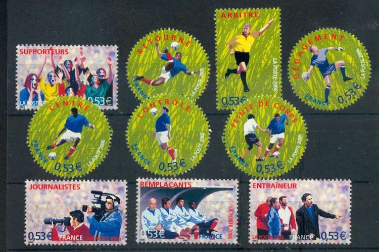 France 3906 3915 footballeurs neuf luxe ** MNH sin charnela prix de la poste 5.3