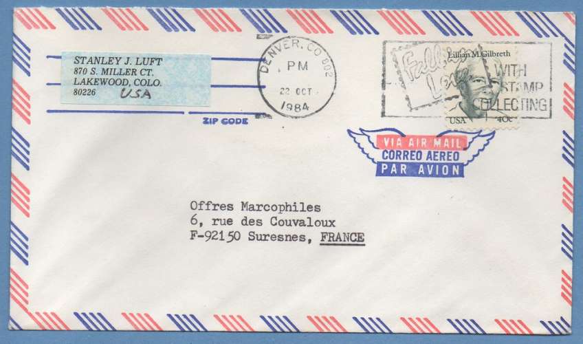 USA N° 1868 / L  > France  ,  