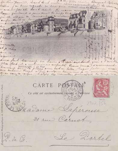(14) -HOULGATE - CPA  -la plage - circulée en 1904