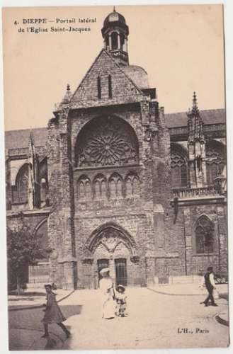 cpa 76 Dieppe Portail latéral de l'Eglise Saint-Jacques