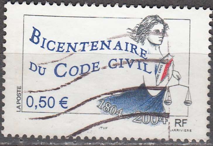  France 2004 Yvert 3644 O Cote (2012) 0.50 Euro 200 Ans Code Civil