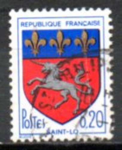 France Oblitéré Yvert N°1510 Armoiries ST LO 1966  