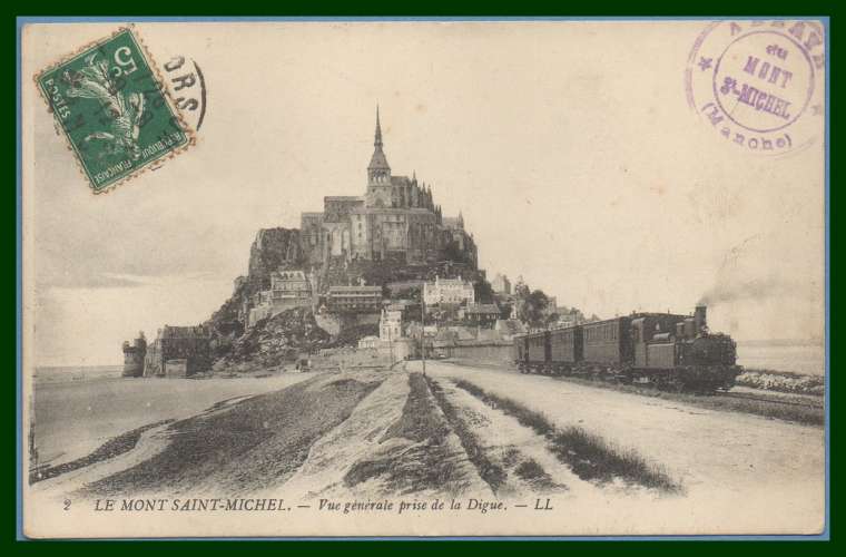 CPA Mont St Michel 50 voy 1912 TB départ train