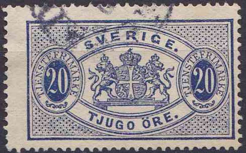 Suède 1891 oblitéré service N° 17