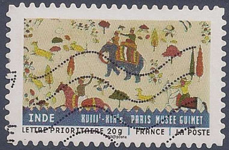 FRANCE 2011 : yt 518 Oblitéré/Used # Tissus du monde - Inde
