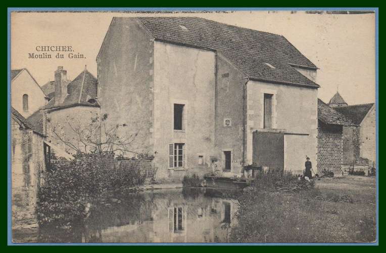  CPA Chichée Moulin du Gain écrite TB