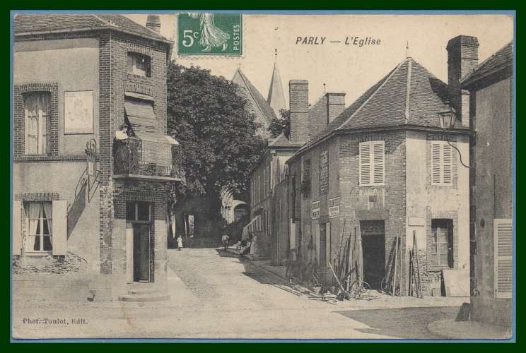 CPA Parly église voy 1909