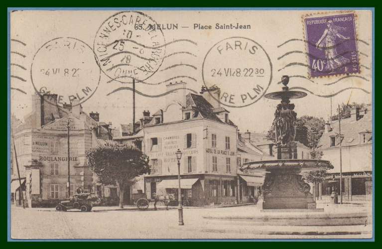 CPA Melun place St Jean voy 1922 TB 