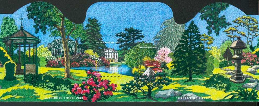 France bloc feuillet BF  95 salon du timbre 2006 jardin a été plié neuf ** TB MNH sin charnela  3.96