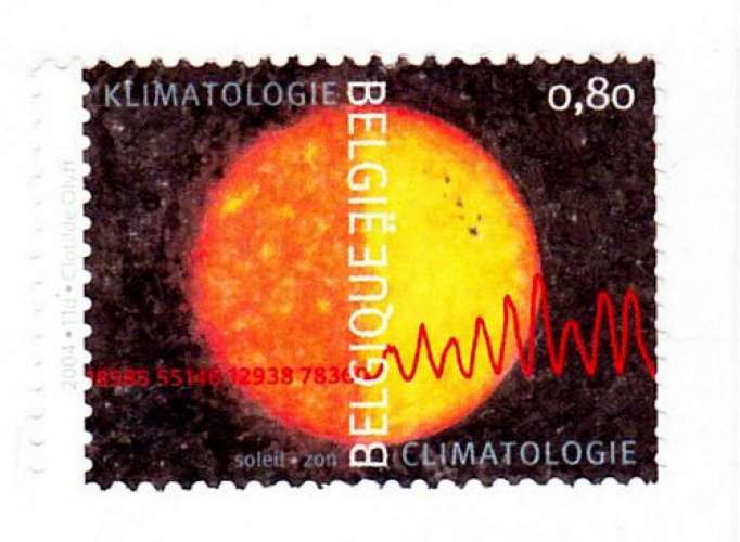 Belgique 2004 Climatologie : la Terre sur lettre entière (timbre neuf)