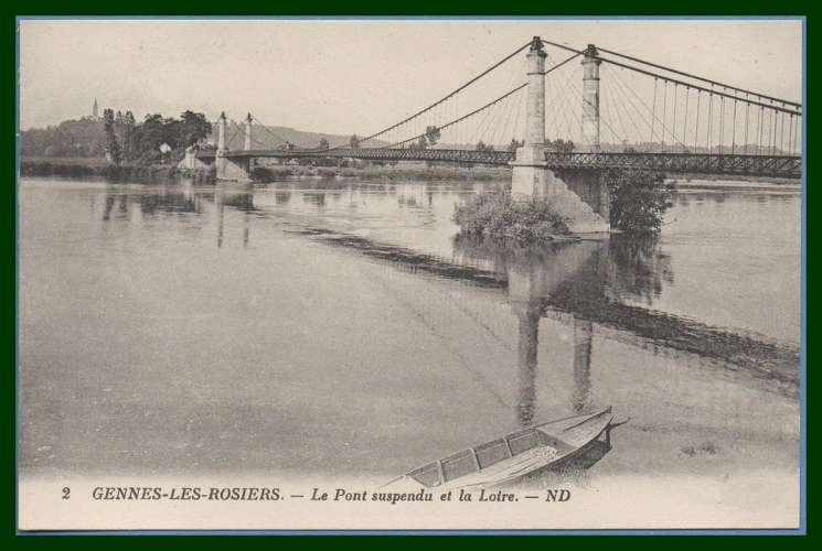 CPA Gennes les Rosiers Pont suspendu non écrite SUP