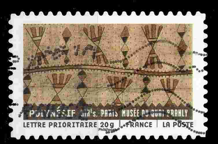 France Oblitéré Adhésif Yvert N°514 Tissu monde 2011 Polynésie 