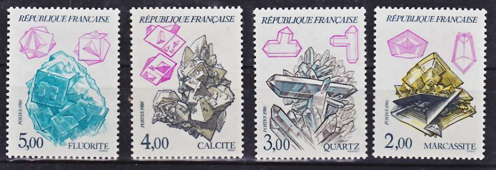 France 2429 2432 minéraux 1986 neuf ** TB MNH , sin charnela prix de la poste 2.13 