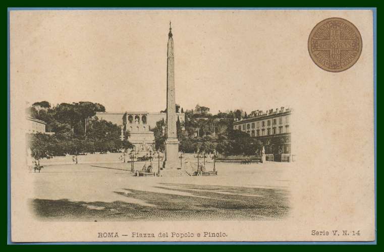 CPA ROMA Piazza del Popolo e Pincio , scan verso 1900 TB