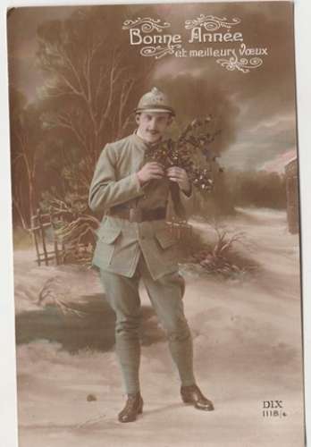 cpa Bonne Année et meilleurs Voeux (Poilu )