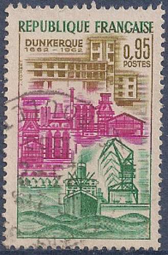 FRANCE 1961 : yt 1317 Oblitéré/Used # Dunkerque - Port - Bateaux