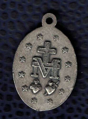 Médaille ovale avec image pieuse Vierge Marie