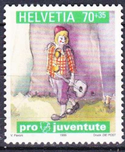 Suisse 1999 YT 1630 MNH Pro Juventute Cirque Clown Nicolo