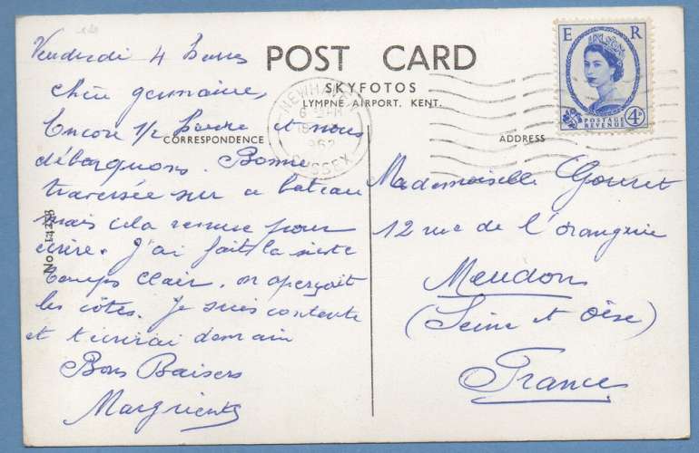 CPSM GB paquebot Arromanches voy 1962 > France scan verso
