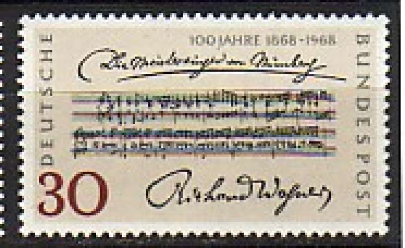 RFA 1968  Y&T  431  N**   musique  R. Wagner  