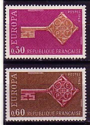 France 1968  Y&T  1556 - 1557  N**   Europa