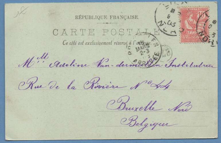 CPA Lille la Grand'Garde voy Mouchon 1903 > Belgique scan verso tramway attelages