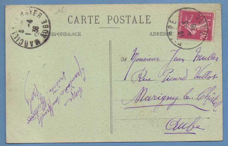 CPA Lille institut Pasteur voy Sem 1936 scan verso