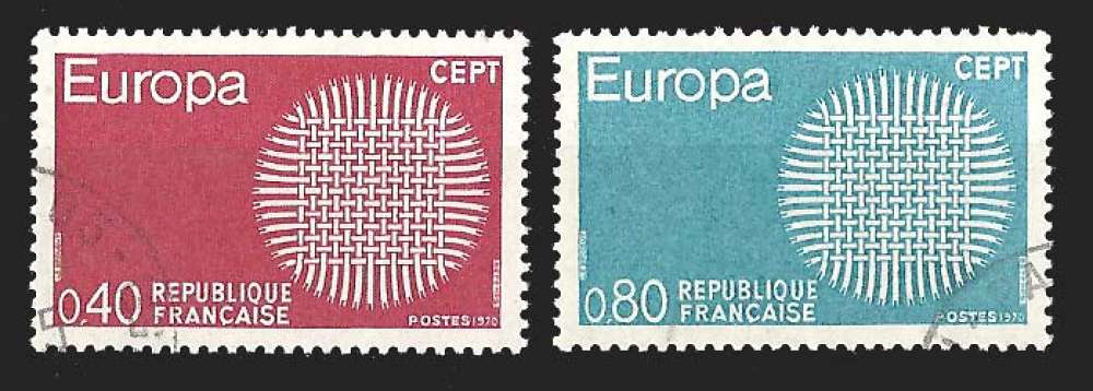 France - Y&T 1637 - 1638 (o) europa - année 1970