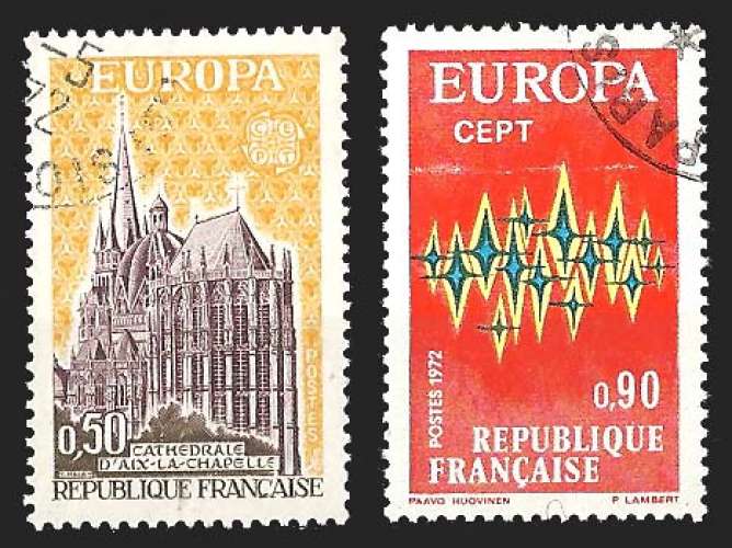 France - Y&T 1714 - 1715 (o) europa - année 1972