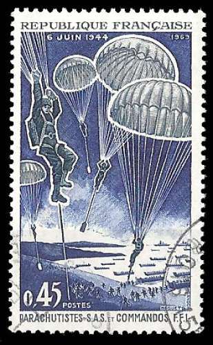 France - Y&T 1603 (o) - parachutistes et commandos - année 1969