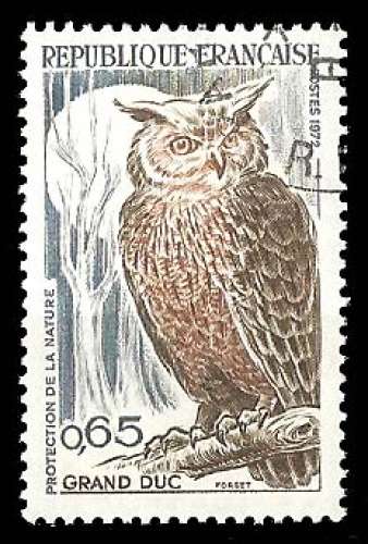 France - Y&T 1694 (o) - protection nature - grand duc - année - 1971