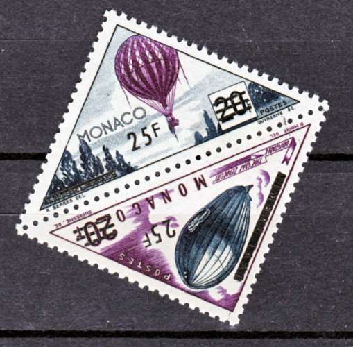 Monaco 465 466 1/4 de cote taxe surchargé Ballon dirigeabl 1956 neuf ** TB MNH sin charnela cote 15