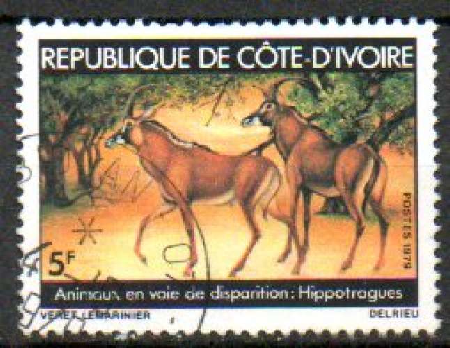 Cote d'Ivoire Yvert N°501 Oblitéré 1979 Animaux Hippotragues