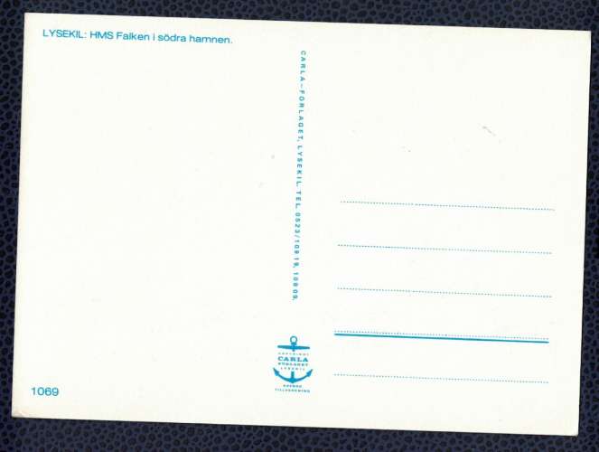 Suède Carte Postale CP Postcard Salutations de Lysekil voilier HMS Falken au port