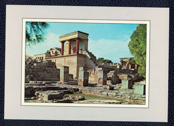 Grèce Carte Postale CP Postcard Knossos La Douane et le portique Ouest et fresque en relief taureau 