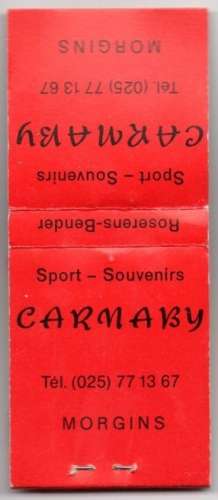 Pochette Terza 20 allumettes Carmaby Morgins Suisse - 2 scans