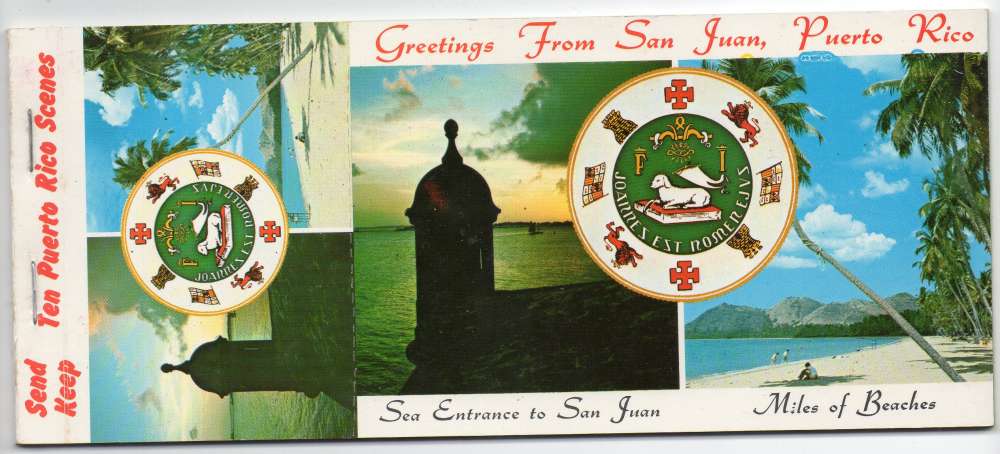BF82 Carnet 10 cartes postales + 10 mini cartes couleur - San Juan Porto Rico -  21 cm X 9 - 3 scans