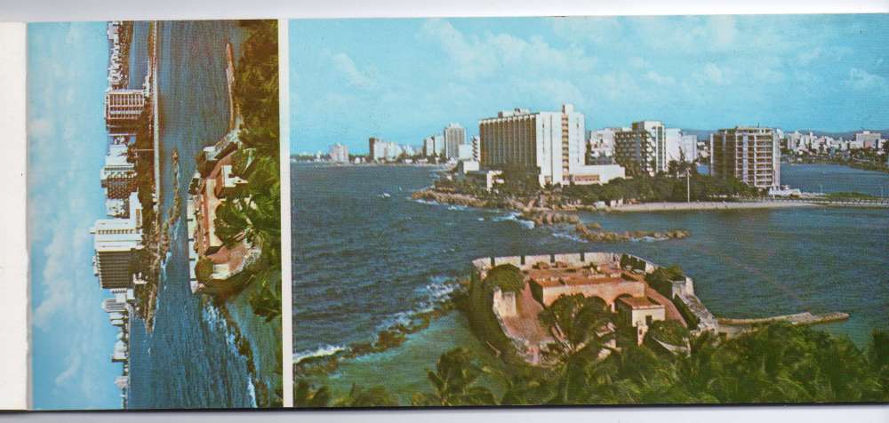 BF82 Carnet 10 cartes postales + 10 mini cartes couleur - San Juan Porto Rico -  21 cm X 9 - 3 scans
