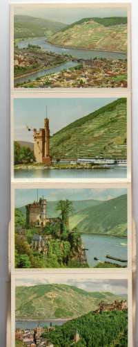 Pochette Dépliant 20 vues couleur du Rhin de Mayence à Cologne - 10,5 cm X 7,5 - 3 scans