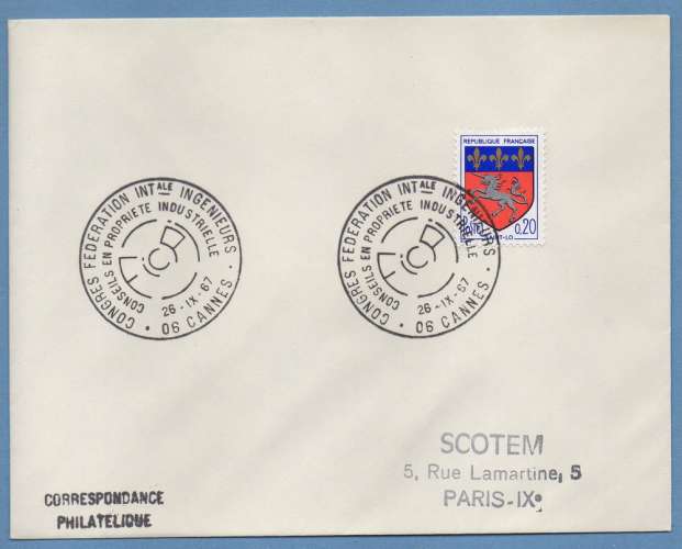 France BT Cannes congrés ingénieurs 1967 / blason St Lo